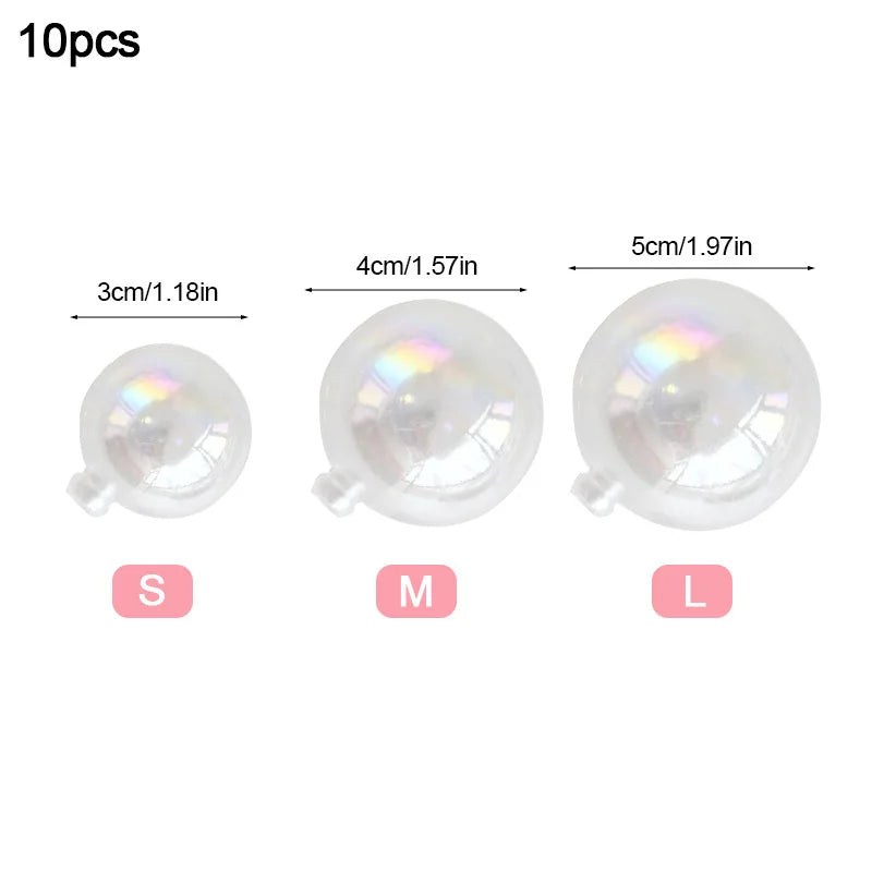 10Pcs Clear Bubble Ball Cake Toppers – Pearl Party Decoration Cake Toppers Babs Transparent 5cm