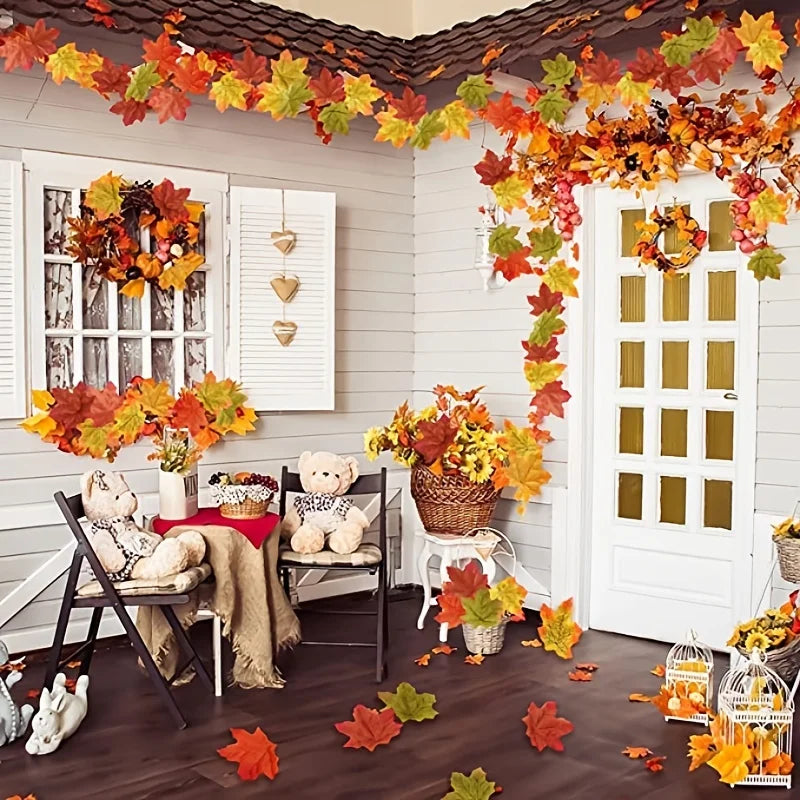 Silk Maple Leaves Artificial Décor – 50/100 Pcs Wedding Set Artificial Silk Leaves Babs