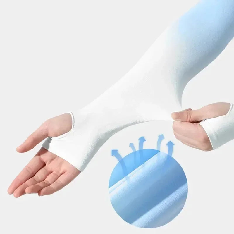 UV Cooling Arm Sleeves with Thumb Hole – Sun Protection Outdoors UV Arm Sleeves Babs