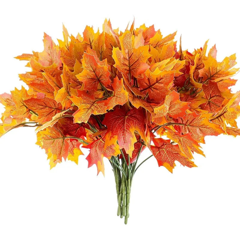 Artificial Autumn Maple Leaf Bouquet – Fall Table Décor Artificial Leaf Bouquet Babs