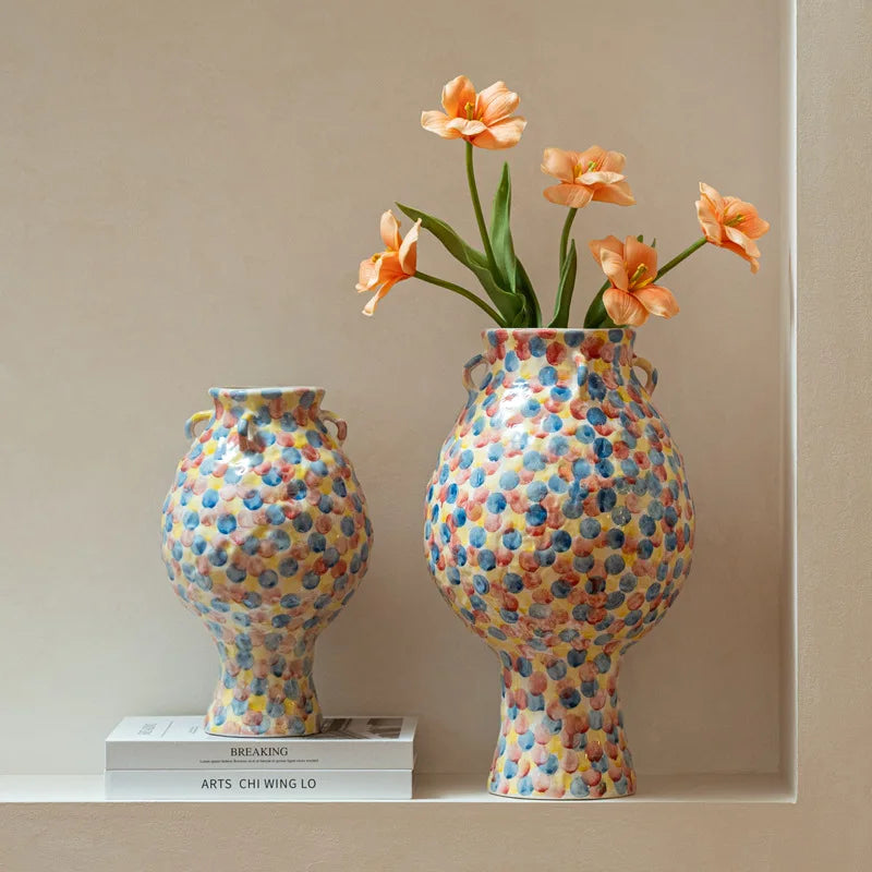 Modern Ceramic Vase – Colorful Decorative Tabletop Flower Bottle Decorative Ceramic Vase Babs