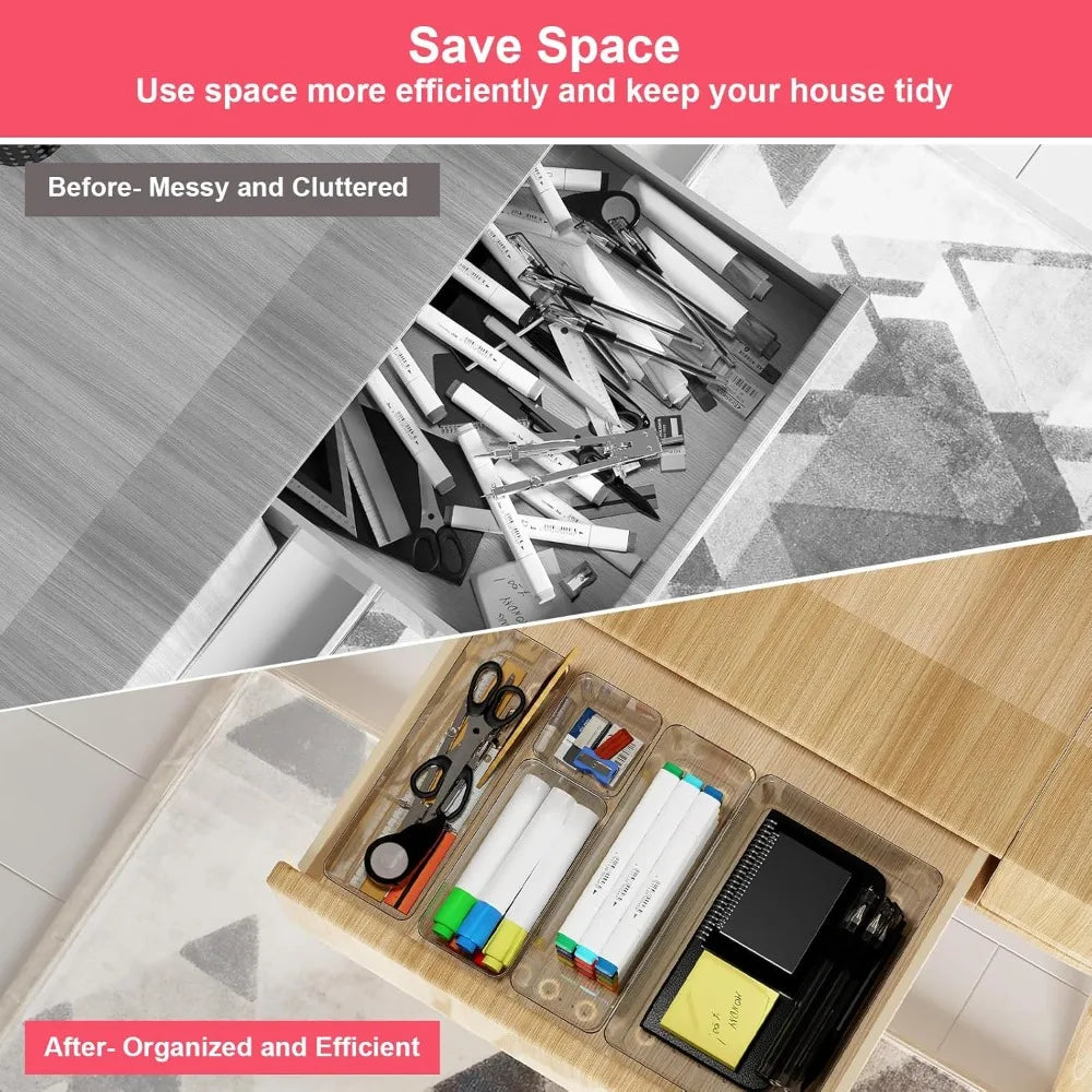Transparent Stackable Drawer Organizer & Storage Box Dividers Drawer Organizer Bins Babs