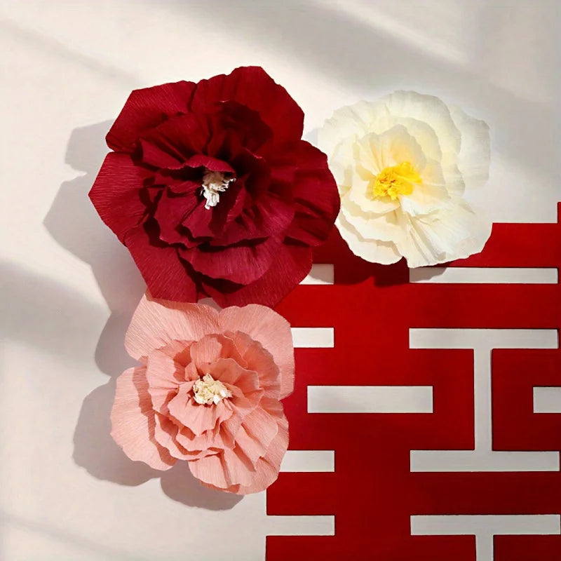 30cm 3D Paper Flowers Wedding Wall Décor – Set of 3 Paper Flower Decor Babs