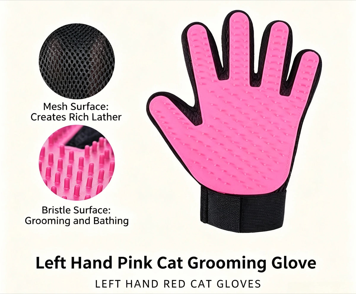Pet Grooming Glove – Deshedding Brush for Cats & Dogs Pet Grooming Glove Babs 1Pc 1