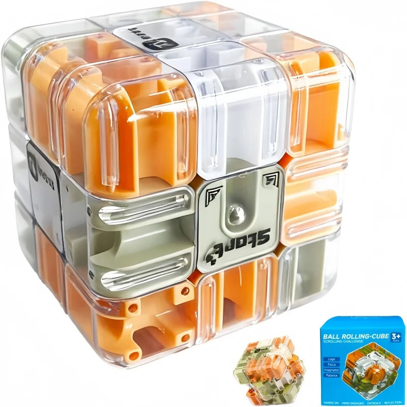 3D Magnetic Maze Cube Puzzle – Transparent Brain Teaser Fidget Toy Brain Teaser Puzzle Babs