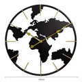 Modern Silent World Map Wall Clock – 60CM Metal Mural Wall Clock Babs World Map-60CM