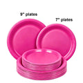 Disposable Paper Plates 7" & 9" Set – Party & Event Supplies Disposable Paper Plates Babs rose pink 60pcs
