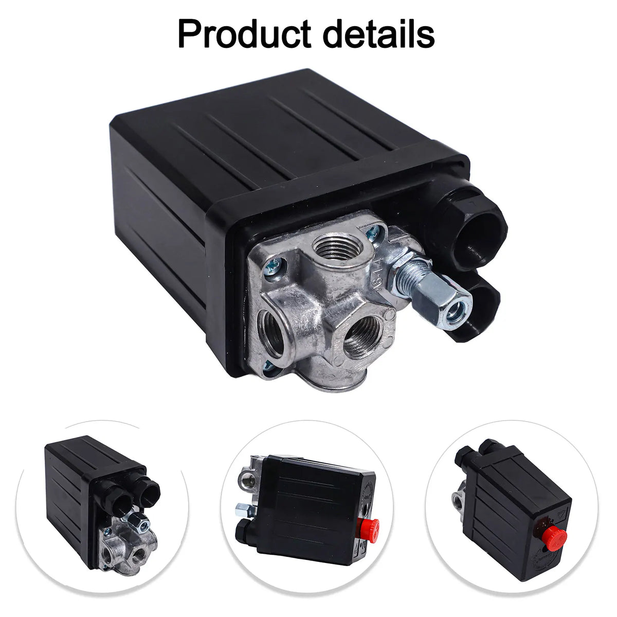 Air Compressor Pressure Switch 90-120 PSI 240V 4-Port Manifold Pressure Switch Valve Babs