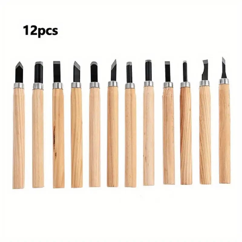 12-Piece Wood Carving Chisel Set – DIY Woodworking Tools Wood Carving Set Babs 12pcs