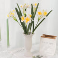 Yellow Artificial Rose Bouquet 2/4 Pcs – Faux Flower Home Décor Artificial Flower Bouquet Babs Yellow White 4Pcs