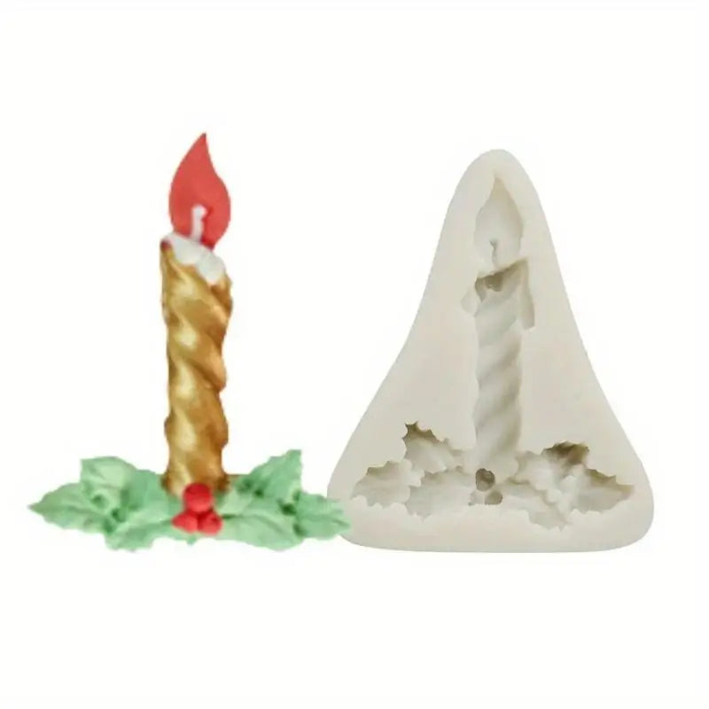 Christmas Candle Silicone Mold – Fondant & Cupcake Decorating Silicone Baking Mold Babs