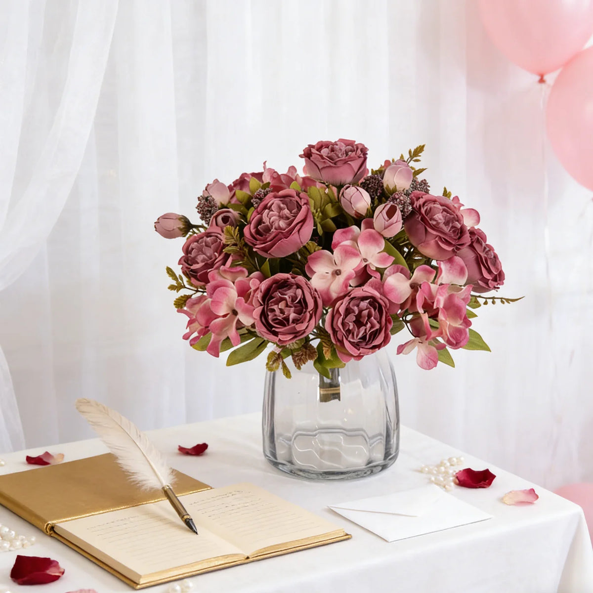 Silk Peony Hydrangea Artificial Flowers – Wedding & Home Décor Artificial Silk Flowers Babs