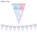 Gender Reveal Disposable Tableware Set – Baby Shower Party Disposable Tableware Set Babs 1set flags