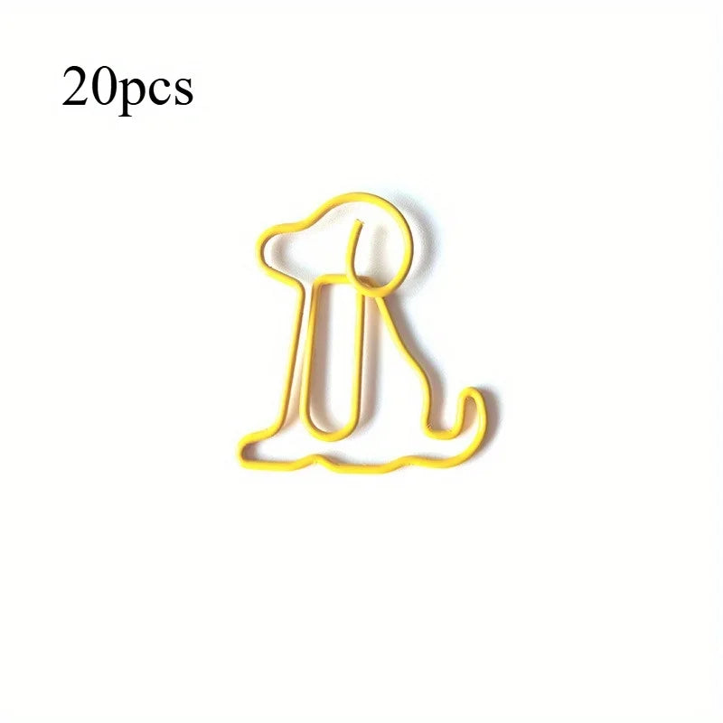Colorful Dog Paper Clips – Cute Animal Office Organizer Animal Paper Clips Babs Yellow