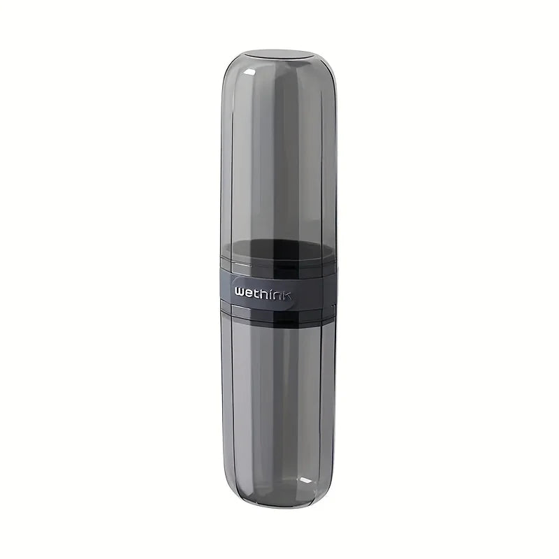 Travel Toothbrush & Mouthwash Cup – Portable Vertical Rinse Cup Travel Toothbrush Cup Babs GRAY