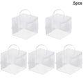 Transparent Cake Box with Handle – Cupcake Gift Packaging 5/2Pcs Cake Packaging Box Babs 5Pcs 15x15x15cm