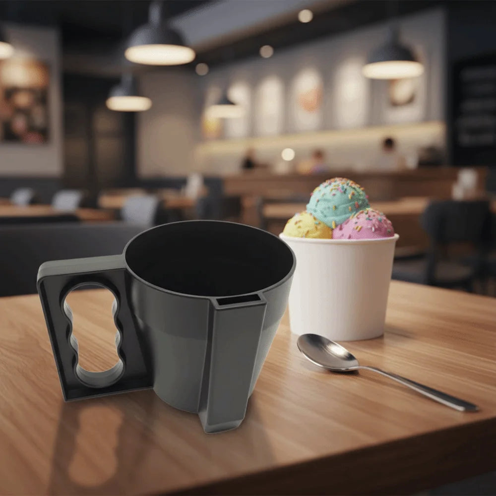 Drip-Proof Ice Cream Cup Holder with Handle & Spoon Slot Ice Cream Cone Holder Babs