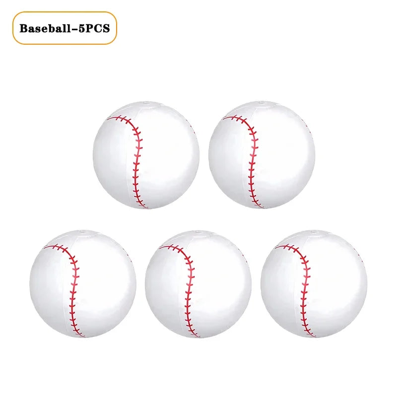 Inflatable Sports Balls Set – Beach, Pool & Party Toys for Kids Inflatable Sports Balls Babs Baseball-5PCS As shown