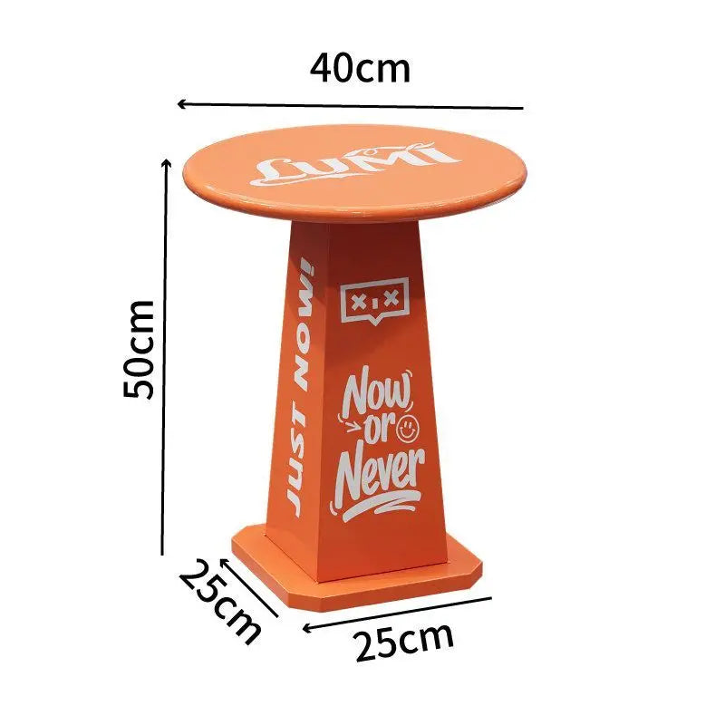 Round Metal Side Table – Modern Minimalist Living Room Coffee Table Round Side Table Babs Orange