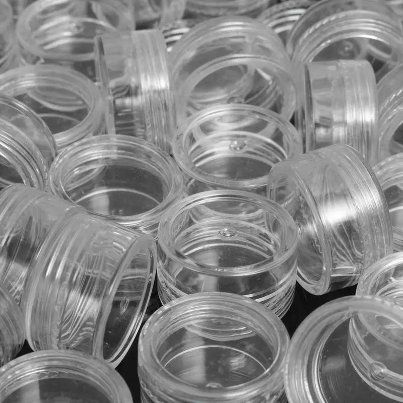 10pcs 5g Mini Clear Cosmetic Jars for Balm, Nail Art & Samples Cosmetic Sample Jars Babs