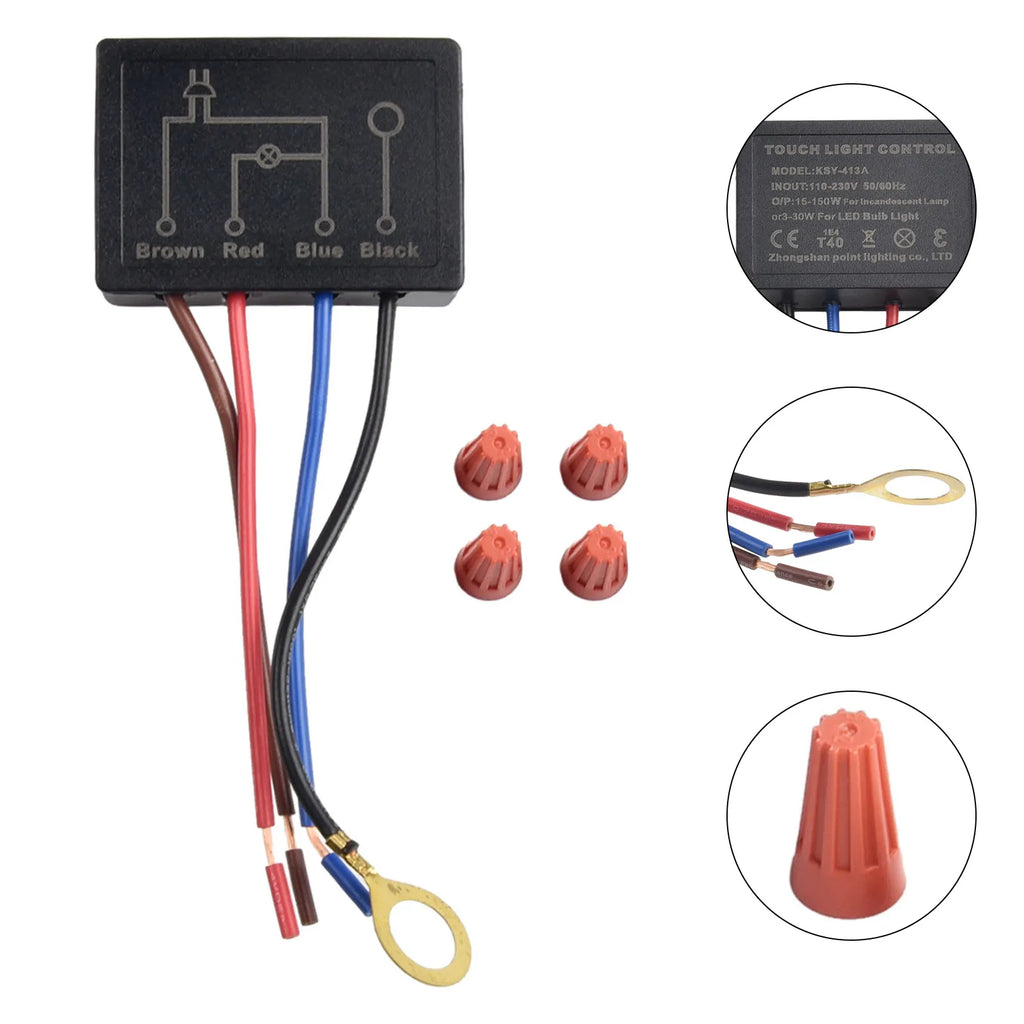 220V 3-Way Touch Dimmer Switch for Table Lamps & Sconces Touch Dimmer Switch Babs