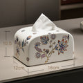 Vintage Ceramic Tissue Box – Hand-Painted Floral Nordic Décor Ceramic Tissue Holder Babs Curved