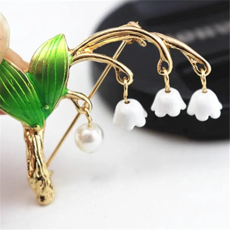 Lily of the Valley Plant Brooch – Vintage Floral Pin for Women Fashion Brooch Pin Babs 1pc