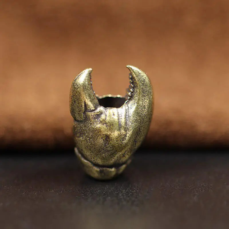Brass Crab Claw EDC Paracord Bead – DIY Lanyard Pendant Paracord Lanyard Bead Babs Retro Brass