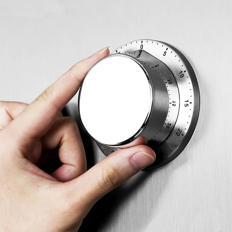 Stainless Steel Magnetic Mechanical Kitchen Timer – No Battery Mechanical Kitchen Timer Babs