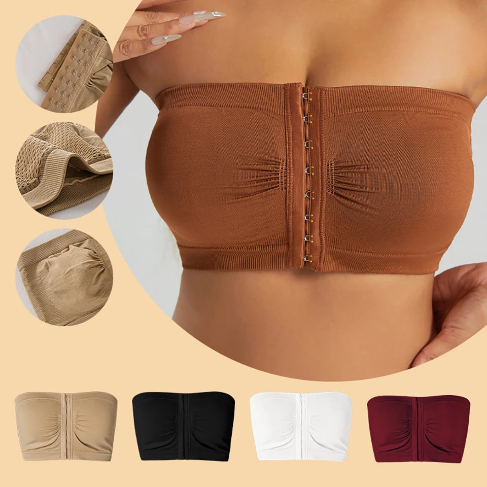 Women's Plus Size Strapless Bandeau Bra – Padded Tube Top Strapless Bandeau Bra Babs