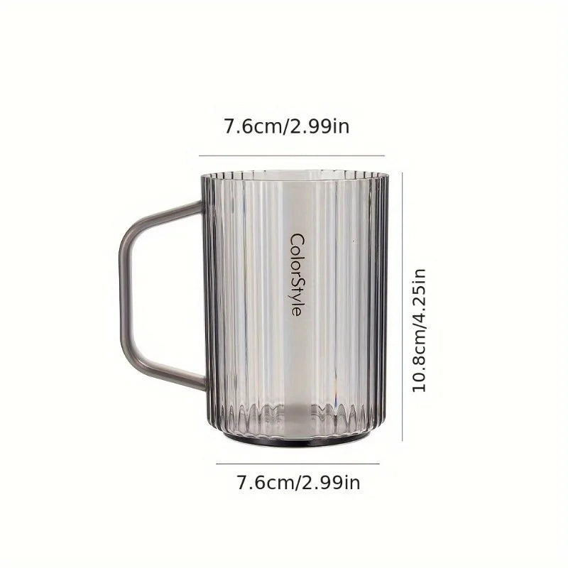Plastic Mouthwash Cup With Handle – Minimalist Bathroom Tumbler Bathroom Tumbler Cup Babs Gray
