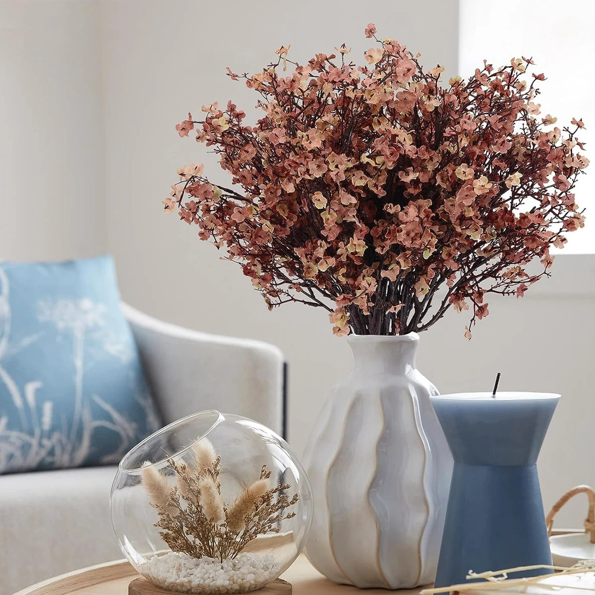 Gypsophila Silk Artificial Baby's Breath Flower Bouquet Decor Artificial Flower Stem Babs