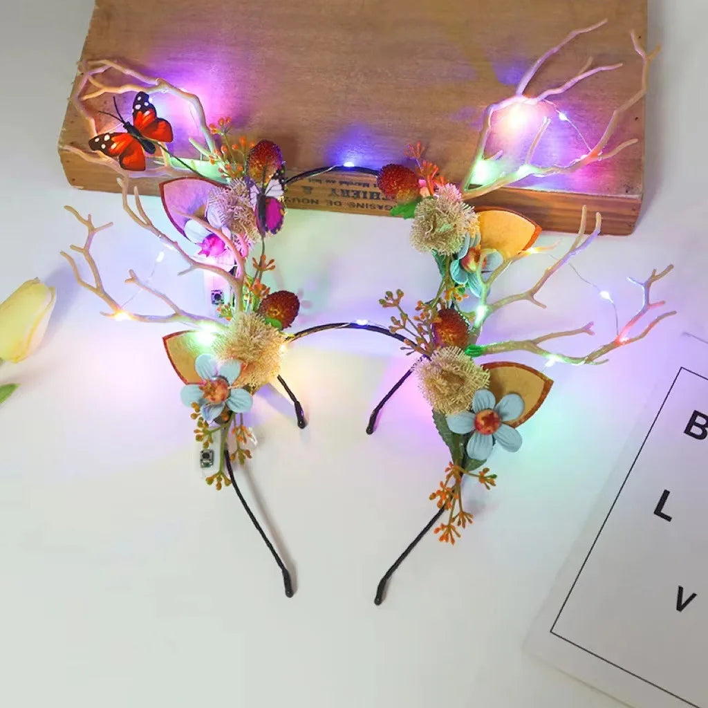 10-Pack LED Reindeer Antler Headbands – Christmas Glow Party LED Party Headbands Babs 12
