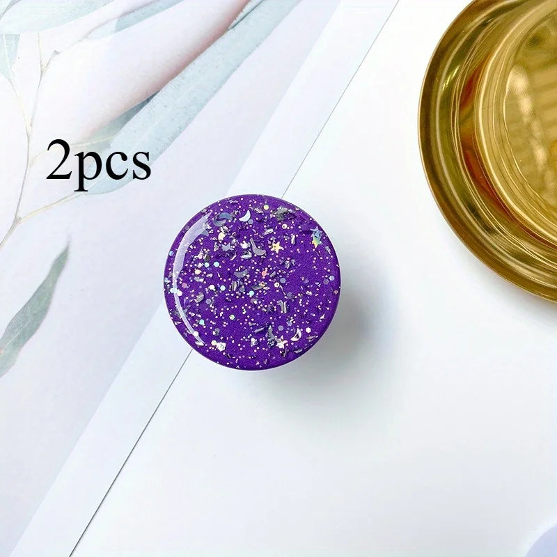 2-Pack Rotatable Silicone Smartphone Grip Mount for Selfies Smartphone Grip Mount Babs Deep Purple