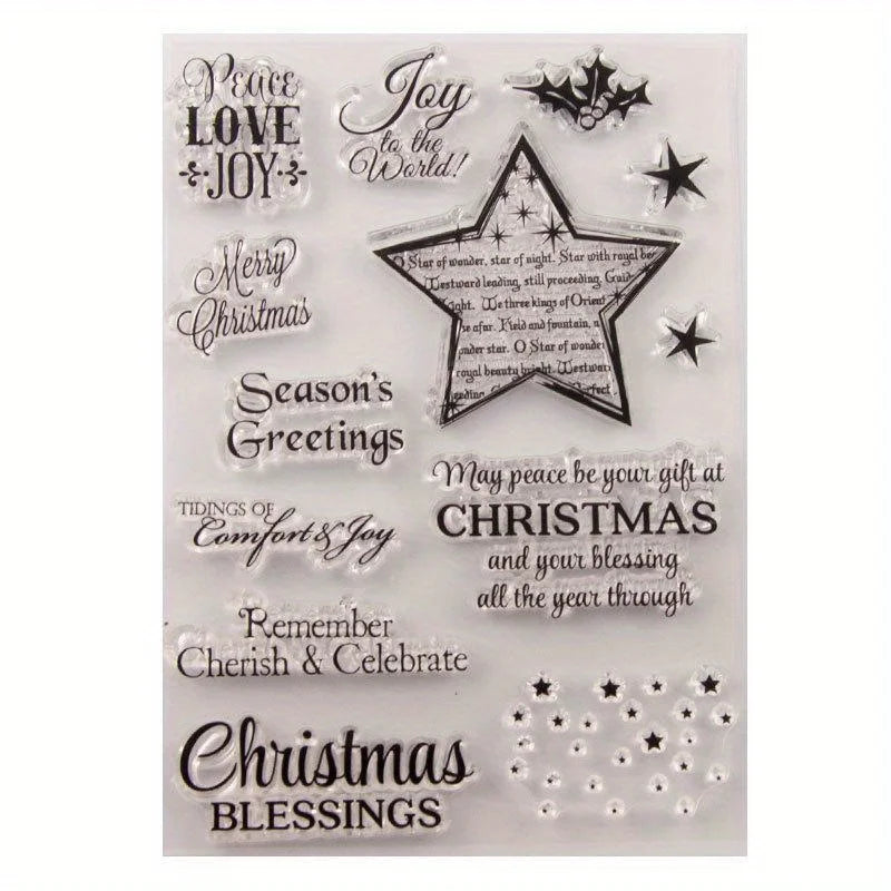 Christmas Star Clear Stamp – DIY Cards, Embossing & Scrapbook Clear Craft Stamp Babs 1PC