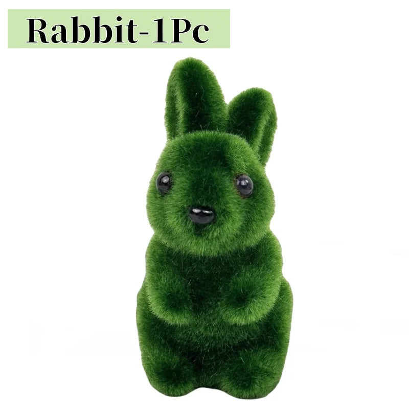 Mini Foam Easter Bunny Ornaments – Flocked Green Rabbit Decor Easter Bunny Ornament Babs 1PC 6x6x11cm