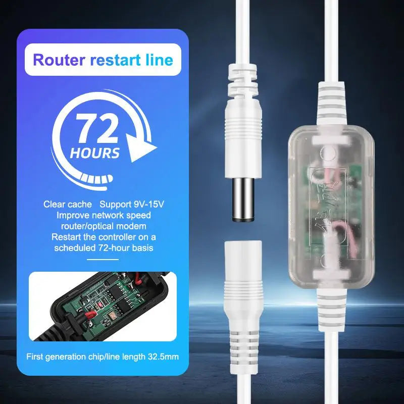 Auto Restart Power Cable for Router & Modem – 24/72Hr Cycle Router Restart Cable Babs A2