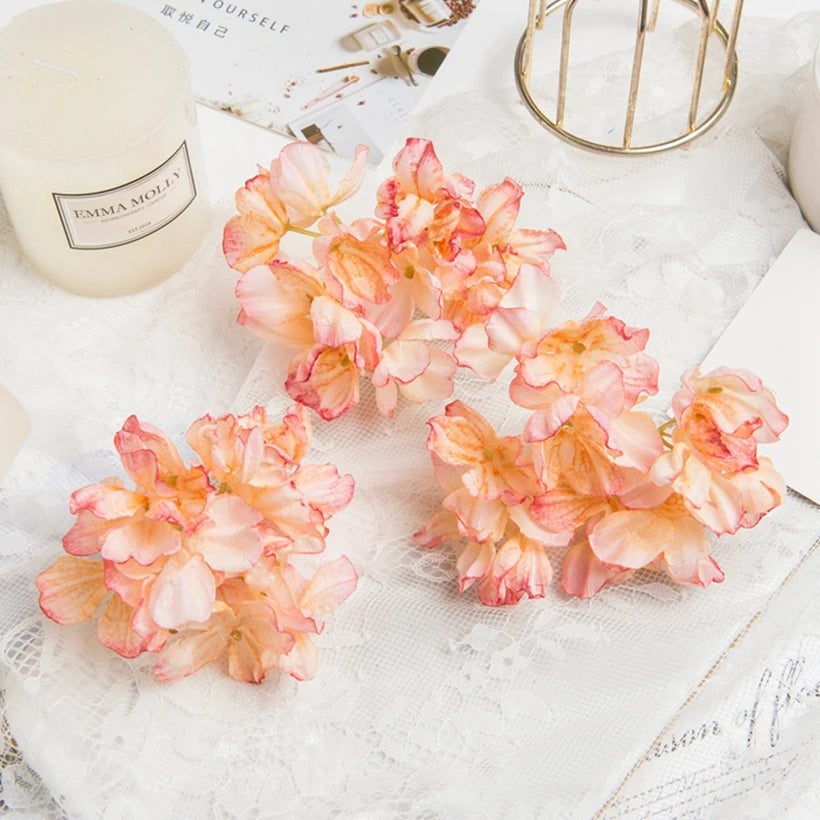 10 Artificial Silk Hydrangea Heads – DIY Wedding Floral Decor Artificial Silk Flowers Babs
