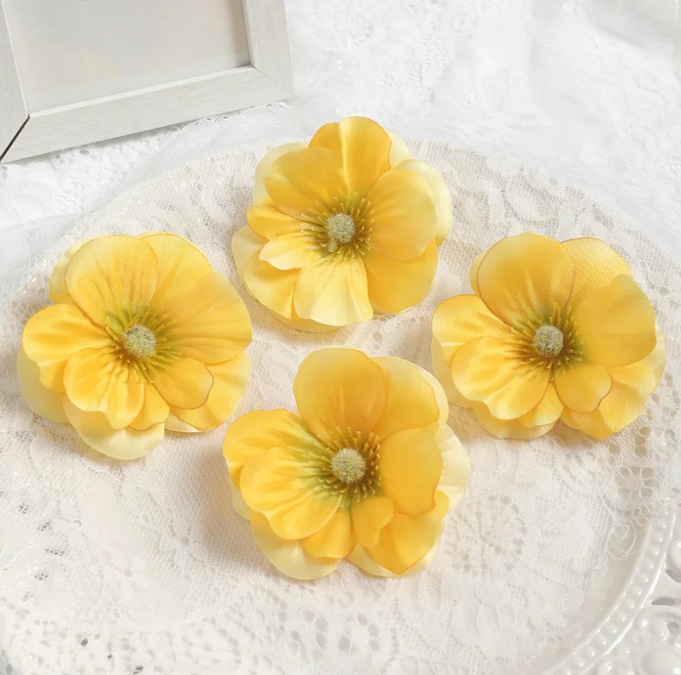 Yellow Silk Artificial Rose Heads – Wedding & Home Décor DIY Artificial Silk Flowers Babs 11 10Pcs