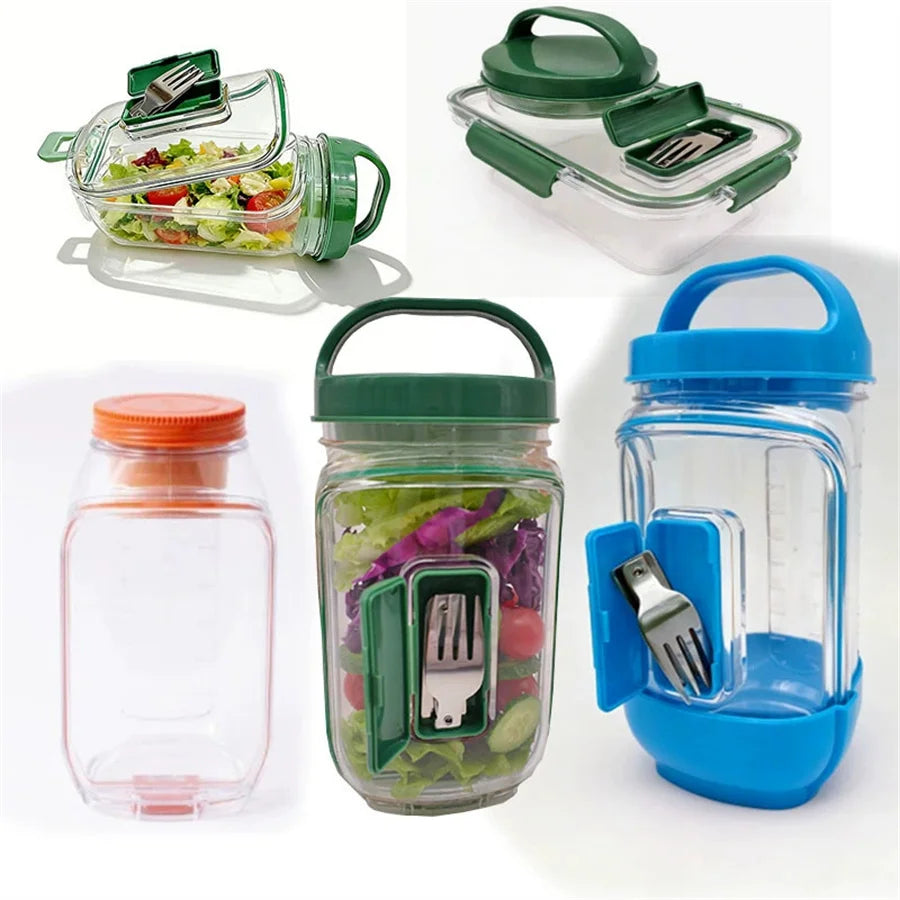 Salad Pod Leak-Proof Container with Flip Lid & Vertical Layers Salad Storage Container Babs