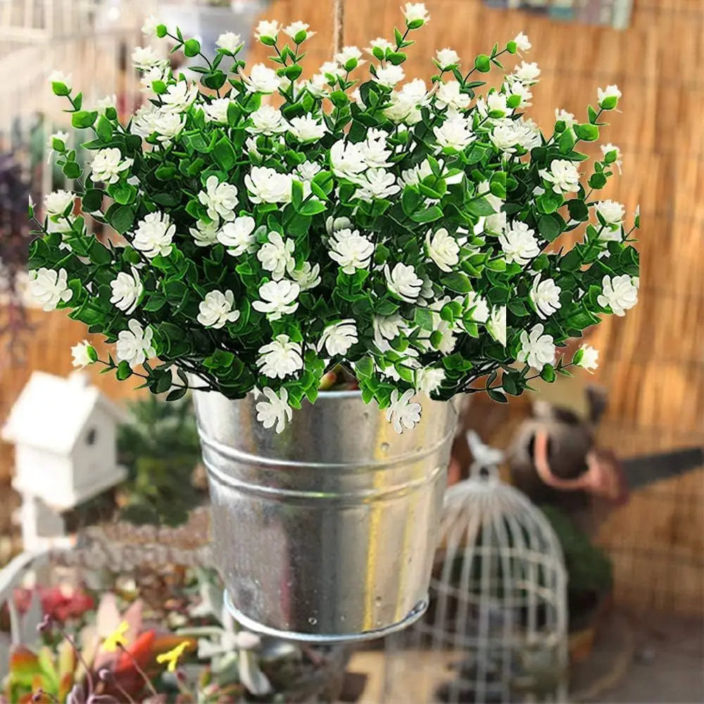 Artificial Eucalyptus & Baby's Breath Stems – 2/4 Pcs Set Artificial Flower Stems Babs