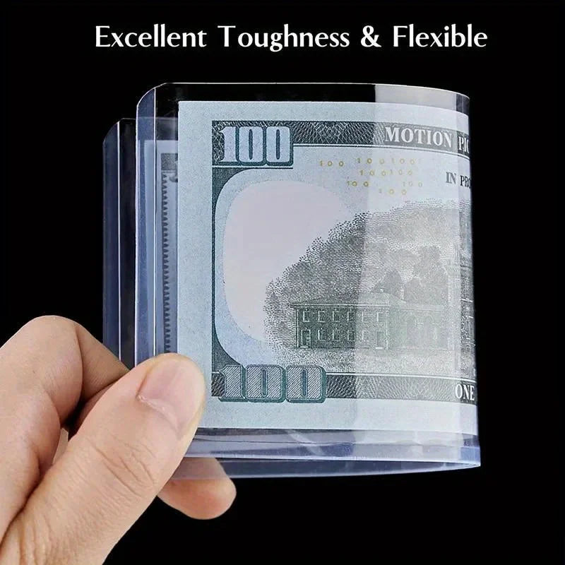 10 Pcs Clear PVC Banknote Sleeves – Currency Protector Case Currency Sleeve Holder Babs