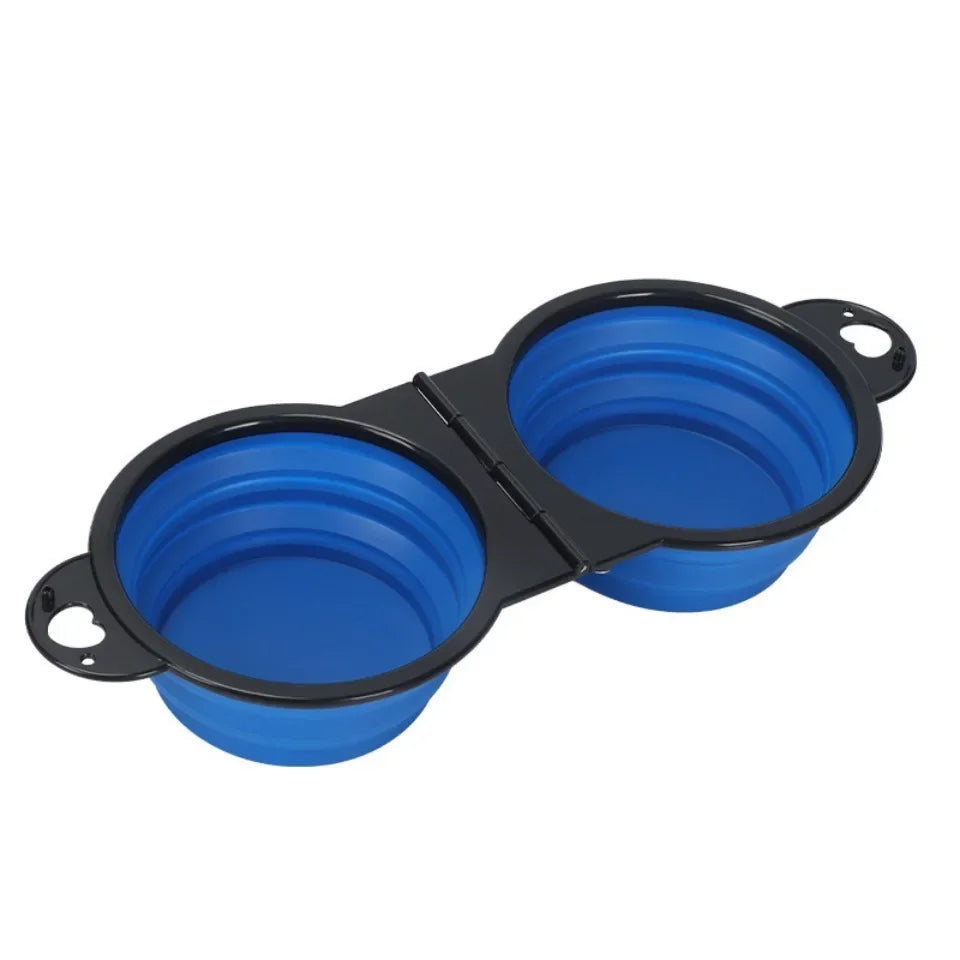 2-in-1 Foldable Pet Travel Bowl for Dogs & Cats – 500ml Pet Travel Bowl Babs Blue