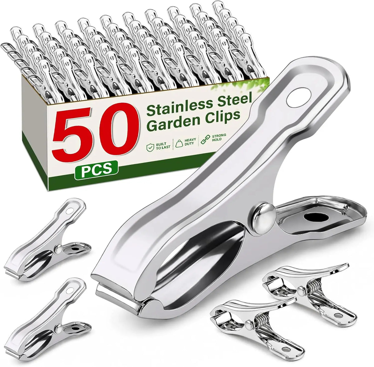 Stainless Steel Clothespins 100-Pack – Heavy-Duty Clothes Clips Clothes Pegs Babs