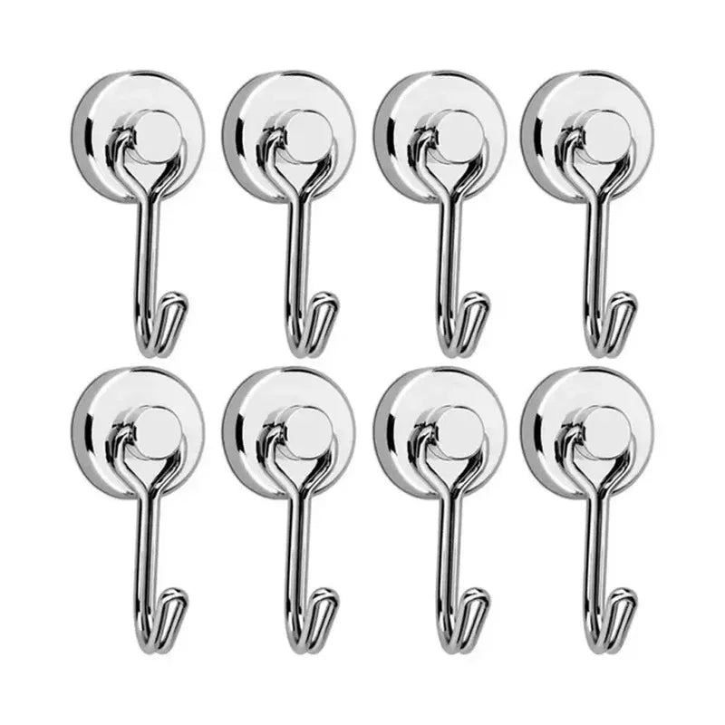 8-Pack Neodymium Magnetic Swivel Hooks – Heavy Duty, No-Drill Magnetic Swivel Hooks Babs