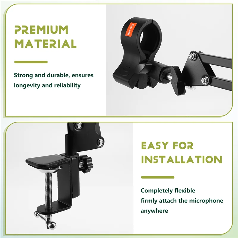 Adjustable Mic Boom Scissor Arm Stand for Recording & Broadcast Microphone Boom Stand Babs