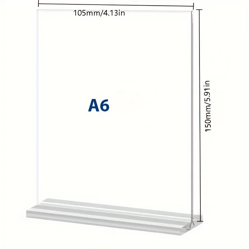 Acrylic Double-Sided T-Type Menu & Letter Board Display Stand Sign Holder Stand Babs