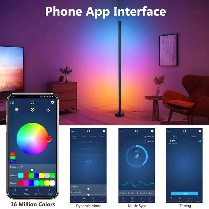 Smart RGB LED Floor Lamp | App Control & Music Sync RGB Floor Lamp Babs