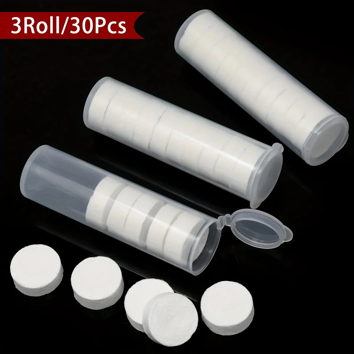 30pc Compressed Towels (3 Tubes) – Compact for Travel & Camping Compressed Travel Towels Babs 3 roll white