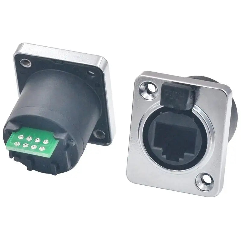 Waterproof RJ45 Panel Mount Connector NE8FDP 8P8C D-Type Network Connector Babs A5